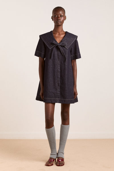 goldie dress - denim indigo