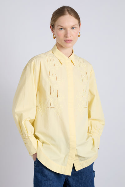 rue shirt - butter floral embroidery