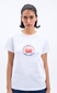 crabby bow shrunken tee- white