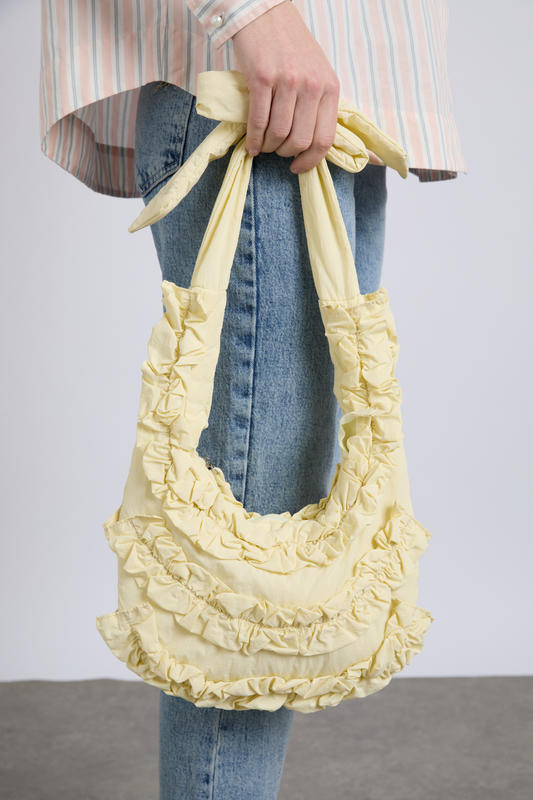 quinn slouchy bag in butter yellow